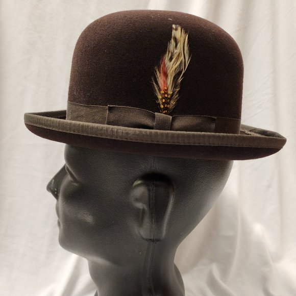 Bowler Hat / Derby Hat / Wool / Deluxe / Brown - Picture 4 of 5
